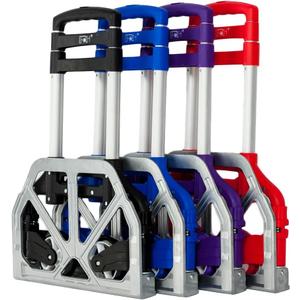 FCH Folding Hand Truck Aluminum Portable Folding Hand Cart 165lbs Capacity Hand Cart and Dolly Ideal for Home, Auto, Office,Travel Use,Black