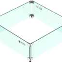 Skyflame 24 x 24 Inches Square Fire Pit Glass Wind Guard Replacement for Outdoor