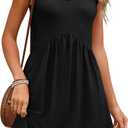 ANRABESS Dresses for Women Beach Vacation Clothes V Neck Sleeveless Loose Flowy A-Line Dress Summer Casual Short Sundress (Medium)