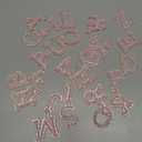 uxcell 52pcs Rhinestone Iron on Letter Patches, A-Z Self Adhesive Glittery Rhinestone Alphabet Letter Sticker Appliques for DIY Jackets Hats Clothes Backpack, Pink