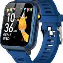 Smart Watch for Kids with 24 Games HD Touch Screen Music Player Pedometer Camera Alarm Clock Calculator Flashlight Stopwatch 12/24 hr Kids Smart Watch for Boys Gifts Age 3-12 (Blue)