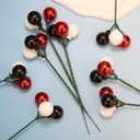10 Pcs Christmas Ball Ornaments 7.9 Inch Red Green Gold Christmas Tree Picks for Holiday Wedding Vase Fillers Xmas Tree Topper DIY Wreath Crafts Decor (Red,White,Black)