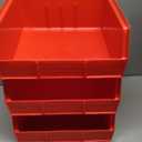 Akro-Mils 30235 AkroBins Plastic Storage Bins, Space-Saving Stackable Bins for Garage, Pantry, Craft Organization, 11" x 11" x 5", Red, 6-Pack