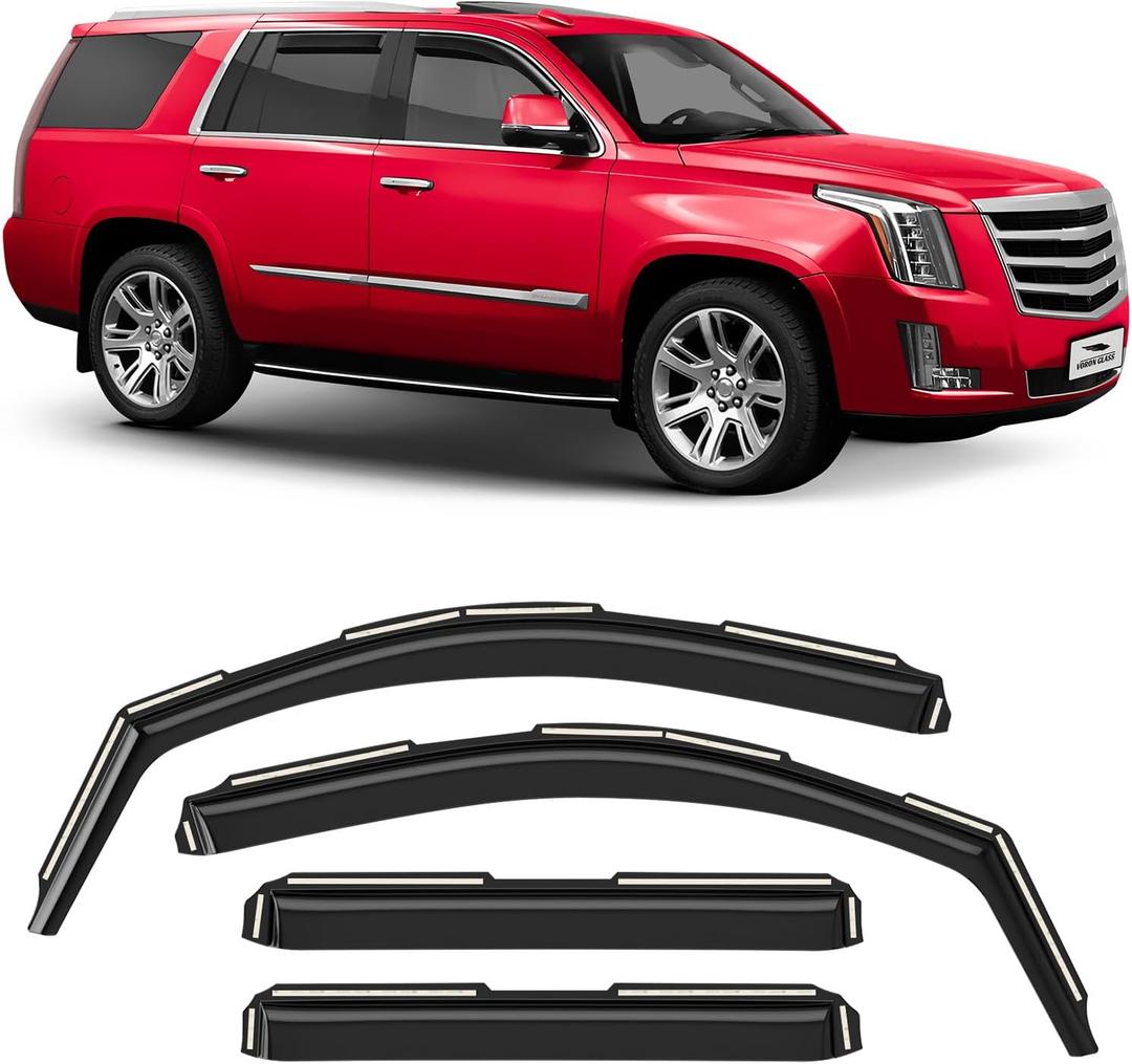 Voron Glass in-Channel Extra Durable Rain Guards for Toyota Sequoia 2023-2026, Window Deflectors, Vent Window Visors, 4 Pieces - 200556