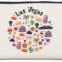 2 x Las Vegas Lovers Gift Makeup Bag Cosmetic Bag, Travel Gift Girls Trip Gifts Favors, Las Vegas Souvenir Merch Friendship Gifts for Women Girls Lovers Traveler Sister Birthday Christmas