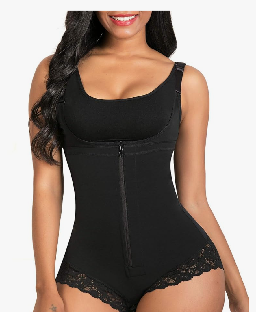 SHAPERX Women's Fajas Colombianas Shapewear Postpartum Tummy Control Body Shaper Butt Lifter Bodysuit L