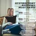 Hysterectomy Recovery Pillow with Pocket, Post-Surgery Abdominal Support Cushion, C-Section & Tummy Tuck Pillow, Mastectomy and Hernia Surgery Comfort Pillow(Black)