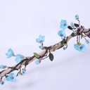 160cm/63inch Bendable Artificial Magnolia Flower Tree Branches Garland Orchid Door Hanging Floral Vines Wreath for Wedding Sign Arch Wall Backdrop Home Garden Mantel Decoration (Blue)