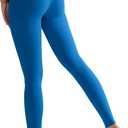 RUNNING GIRL High Waisted Leggings for Women, Seamless Full Length Buttery Soft Yoga Pants for Women, No Front Seam (Blue, M)