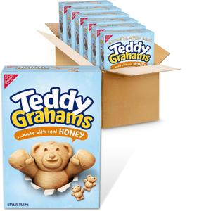 TEDDY GRAHAMS Honey Graham Snacks, Bulk Kids Snacks, 6 - 10 oz Boxes (EXP 12/10/26)