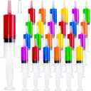 30 Pack Party Jello Shot Syringes - 2 oz Plastic Syringes for Jello Shots, Reusable for Halloween, Christmas, Thanksgiving Party Favors