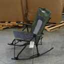 PORTAL Oversized Folding Rocking Camping Chair Portable Outdoor Rocker with High Back Hard Armrests Carry Bag, Supports 400 lbs, Mesh Back