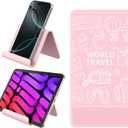 Airplane Phone Holder Mount, Travel Essentials Flexible Phone Holder, Airplane Tablet Holder for Flying, Desk, Compatible with iPhone, Smartphone, Tablet, Pink