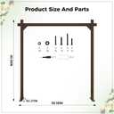 Babenest 7.38FT Wooden Wedding Arch, Square Wood Backdrop Arbor Stand, Indoor Outdoor Wedding Arbor for Rustic Ceremony Birthday Party Bridal Baby Shower Banquet Proposal Scene Garden Decoration