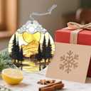 Stained Glass Ornament, Christmas Ornaments, Christmas Decorations for Tree, Holiday Ornament, Gifts for Nature Lovers, Holiday Party Gifts, Gift Ideas & Xmas Gift - Mountain Sunset
