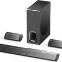 5.1 Dolby Audio Sound Bar for 4K & Smart TV, Surround Sound System for TV, Home Theater Sound Bar with Wireless Subwoofer, 2 Surround Speakers, 12-Level Adjustable Bass and Treble, HDMI ARC Soundbar