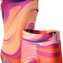 Dancina Marble Line Gymnastics Leotards for Girls with Shorts for Ages 4-16 Size 14