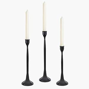 Iron Taper Candle Holder Set of 3, Black Candlestick Holders, Taper Decorative Candle Holder for Table Centerpiece Home Decoration, Wedding, Dining Tabl