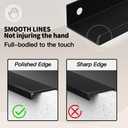 5 Pack Edge Black Hidden Drawer Door Cabinet Handle Aluminum Alloy Finger Bar Pull Concealed Furniture Hardware Back Mount Dresser Handles for Kitchen Bathroom 800mm(31.4 Inch)
