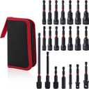 21PCS Magnetic Nut Driver Set for Impact Drill, 1/4" Hex Shank, Metric & SAE Magnetic Impact Drill Driver Bit and Socket Adapter, Magnetic Bit Holder, Quick Release Extension with Storage Bag