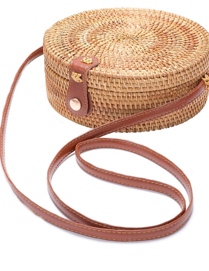 Rattan Summer Straw Beach Bag - Woven Wicker Basket Vacation Purse - Gifts for Women