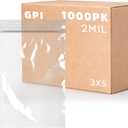 3 x 5 inches, 2Mil Clear Reclosable zip Bags, case of 1,000 GPI Brand