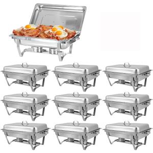Chafing Dish Buffet Set, 8QT Stainless Steel Chafing Dishes for Buffet, Full Pan Chafing Dish, Buffet Servers and Warmers for Party, Wedding, Catering (5 PACK)