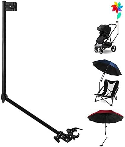 HOBVO Adjustable Golf Umbrella Universal Clamp for Golf Cart,Beach Chair,Stroller,Bleacher,Patio,Fishing (Rod only), Black