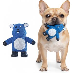 2 x My Pet & Me - Squeaky Dog Toys for Light to Moderate Chewers - Fun Latex Toys for Puppies, Teething, and Gentle Play - Interactive Fetch and Chew Toy with Squeaker (Blue Mouse, 4.3 Inch)