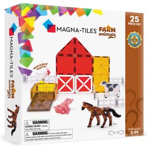 MAGNA-TILES Farm Animals 25-Piece Magnetic Construction Set, The ORIGINAL Magnetic Building Brand