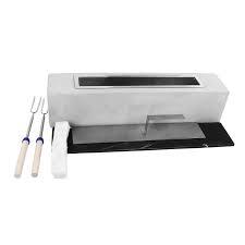 Mini Portable Stainless Steel Tabletop Fireplace with Roasting Rods, Home Decoration, Grey, for a Cozy Indoor and Outdoor Environment