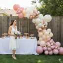 Dusty Pink Balloons, 60Pcs Pastel Light Pink and White Balloon Beige Sand White Champagne Gold Latex Neutral Balloons for Women Birthday Boho Wedding Baby Bridal Shower Party Mothers Day Decorations
