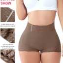Butt Lifting Panties, Tummy Control Shapewear for Women Compression Underwear Short Lace Butt Lifter Shapewear (Brown, XL)