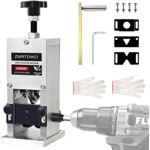 Wire Stripper Machine, 0.06"-1" Wire Adjustable Hand Crank Wire Stripping Machine, Drill Powered Wire Stripping Tool, Copper Wire Stripper for Leftover Cable, Copper Recycling, DIY