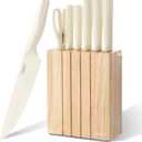 Premium Quality 8-Piece Knife Set with Block, Lightweight and Strong, Ergonomic Handles for Home,Dishwasher Safe
