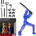 T-13 Action Figure Set 3D Printed Multi-Jointed Movable Robot Ti-tan Dummy Set with Full Articulation for Stop Motion Animation (Blue)