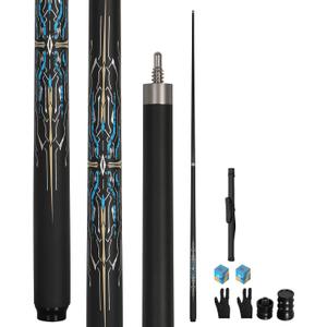Carbon Fiber Pool Cue Stick 19.5 oz, Professional 10mm Rainbow Tip, 3 * 8 * 8 Joint, Suitable for Billiards and Snooker