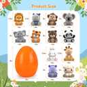 Letapapa 12 Pack Easter Eggs Filled with Safari Animal Finger Puppets for Easter Basket Stuffers, Easter Egg Fillers, Easter Eggs Hunt, School Classroom Rewards Party Favor Supplies