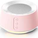 BGOVERSS White Noise Sound Machine with 20 Soothing Sounds, 10 Colors Night Light Sleep Machines Home Office Travel, 5 Timers and Memory Feature Sound Machine for Nursery Baby Kids Adults, Pink