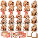 Libima 24 Set Gingerbread House Kit Bulk Christmas Crafts Gift for Kids DIY Make Your Own Gingerbread Cardboard House Craft with Candy Stickers for Xmas Holiday Hanukkah Classroom Party Supplies