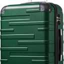 Coolife Luggage Suitcase Carry-on Hardside Travel Luggage TSA Lock Spinner Telescopic Handle (dark green)