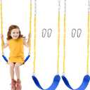 TURFEE 2 Pack Swing for Outdoor Swing Set, Swing Seat Replacement Kit with 66" Heavy Duty Chains, 4 Snap Hook for Kids Outdoor Play Playground, Trees, Playground (Blue)