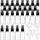100 Pcs Mini Clear Spray Bottles 1 oz/30ml Clear Fine Mist Spray Bottle with 5 Pcs Funnels Plastic Empty Refillable Spray-Bottle for Cleaning, Plants, Misting, Skin Care