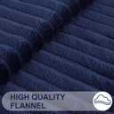 Simmore Decorative Summer Throw Pillow Covers 20x20 Set of 2, Soft Natural Plush Flannel Double-Sided Fluffy Couch Pillow Covers for Sofa Living Room, Navy Blue