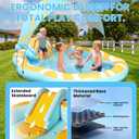 Kiddie Pool with Slide and Canopy, Inflatable Kids Pool with Slide Large Durable Thickened Toddler Pool, Backyard Water Play Center for Kids, Inflatable Water Slide for Kids Backyard (126"x72"x52")