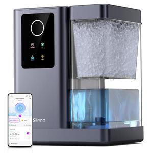Silonn Nugget Ice Maker Countertop with APP & Voice Control, Self Cleaning Ice Machine with 3L Large Water Tank, 40 lbs/24H Soft Chewable Ice, Portable Pebble Ice Maker for Home, Kitchen and Party (Silver Gray)
