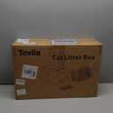 Extra Large Stainless Steel Litter Box with Lid, High Sided Enclosed Metal Cat Litter Pan, Dog Proof Front Entry Top Exit, Odor Control Easy Clean Leak Proof, Includes Mat, Scoop & Step, Black