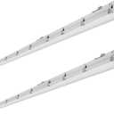 hykolity 8FT LED Vapor Tight Light, 80/100/120W Vapor Light Fixture, [4-lamp F32T8 Equiv.] 3000K/4000K/5000K CCT Selectable, 130lm/W, Waterproof Shop Light for Parking Carport Car Wash, 2 Pack