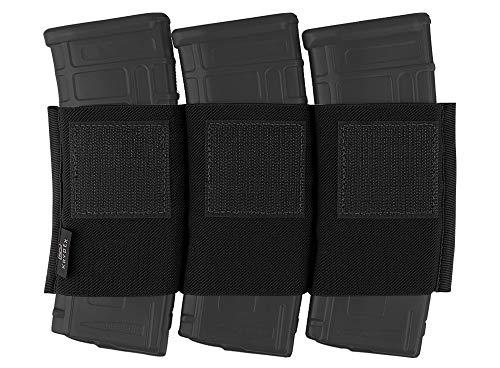 KRYDEX Triple 5.56 Magazine Holder Elastic Mag Holder with Hook Fasteners for MK3 and MK4 Chest Rig (Black)
