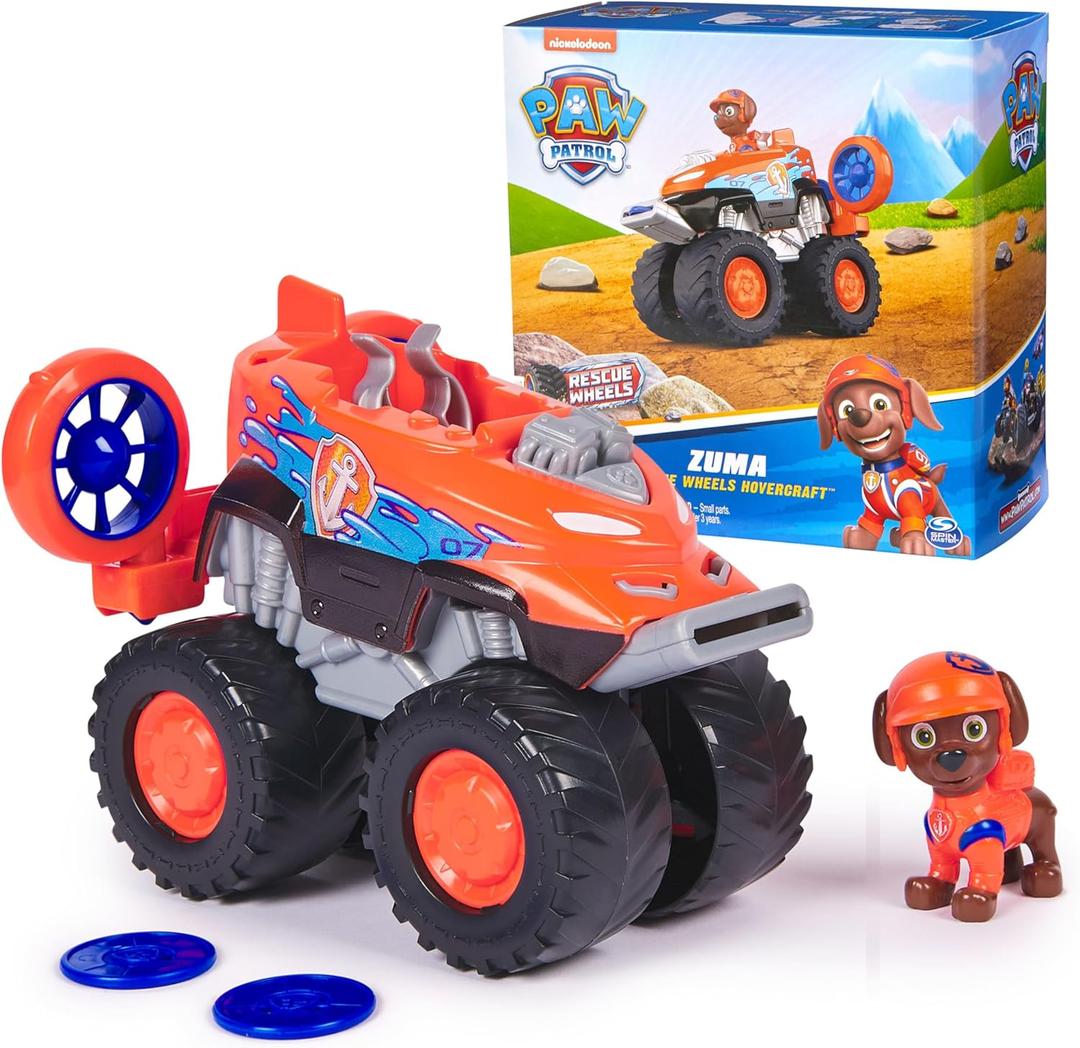 Paw Patrol: Rescue Wheels Zumas Hovercraft, Toy Truck with Projectile Launcher and Collectible Action Figure, Kids Toys for Boys & Girls Ages 3+